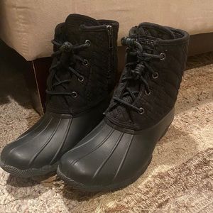 Black waterproof  Sperry duck boots